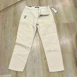 Mamba jeans high waist ankle cotton cream denim mom Jean